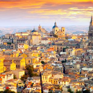 Dawn view of Toledo. Castile–La Mancha,  Spain